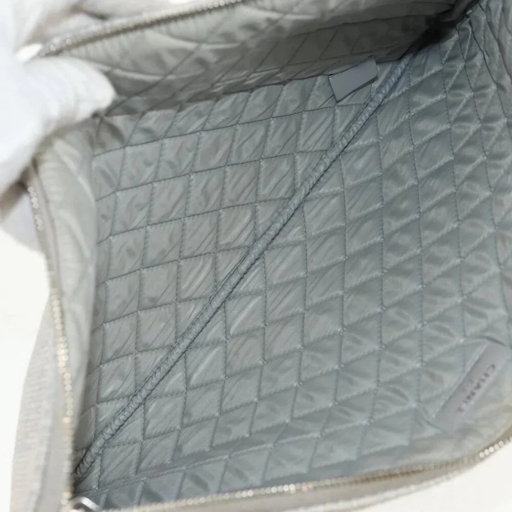 CHANEL Clutch Bag Canvas Gray CC Auth 148530M - Picture 11 of 14